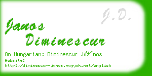 janos diminescur business card